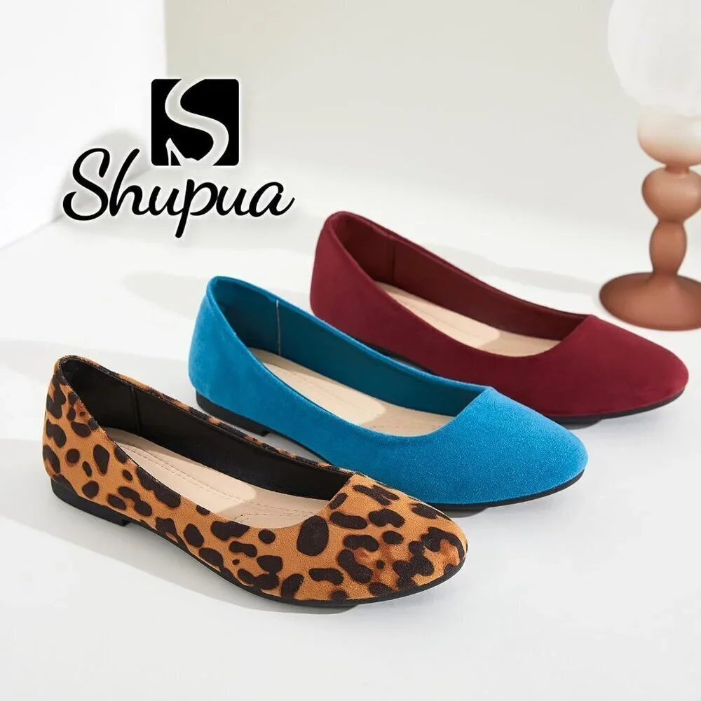 Women Mesh Ballet Leopard Flats Bow Pointed Toe Comfortable Dress Shoes for Work